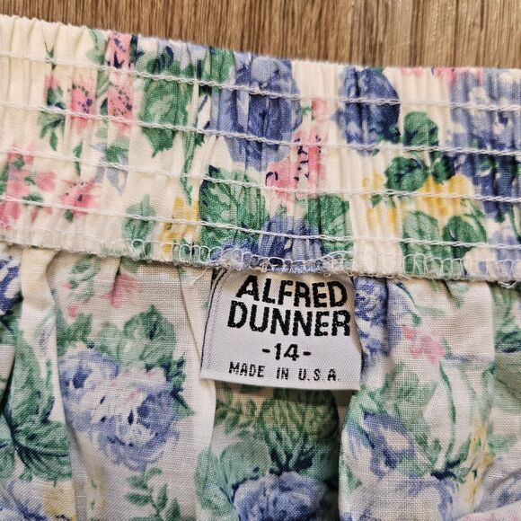 Vtg Floral Cottagecore Midi Skirt Women 14 Pastel Grandma Elastic Button Up Boho - Picture 6 of 8